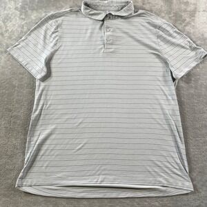 Lululemon Polo Shirt Evolution Mens XL Gray Striped Preppy Casual Performance